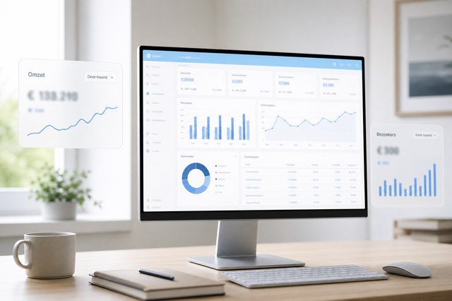 Voorbeeld van een analysedashboard op maat